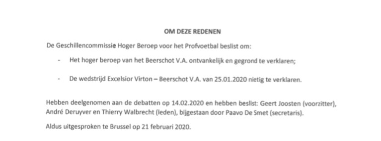Virton-Beerschot nietig verklaard, Westerlo én Virton gaan in beroep: opnieuw geharrewar in 1B
