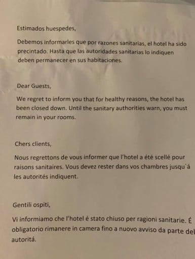 116 Belgen zitten vast in hotel op Tenerife nadat Italiaanse man besmet blijkt met coronavirus, 1.000 gasten in quarantaine