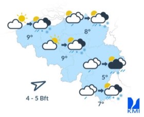 Winterse buien in aantocht, KMI waarschuwt voor lokale ijsplekken