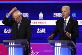 Bernie Sanders kop van Jut in chaotisch televisiedebat van Democraten