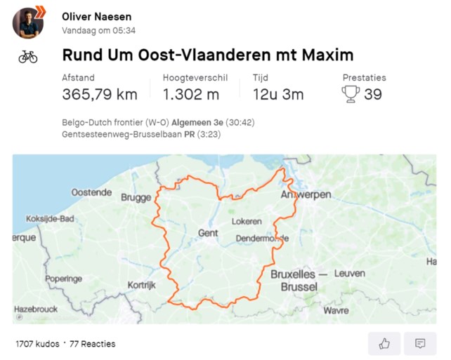 Oliver Naesen vertrok voor dag en dauw voor trainingstocht van liefst 365 km: “Af en toe eens iets onnozel doen”