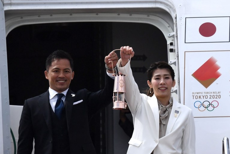 Olympische vlam Tokio 2020 aangekomen in Japan