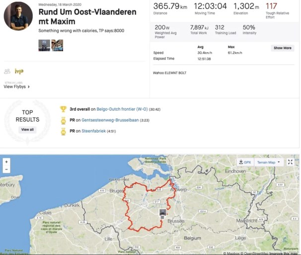 Naesen zet zijn Strava-account even on hold: “Sommigen geraken er gefrustreerd door”