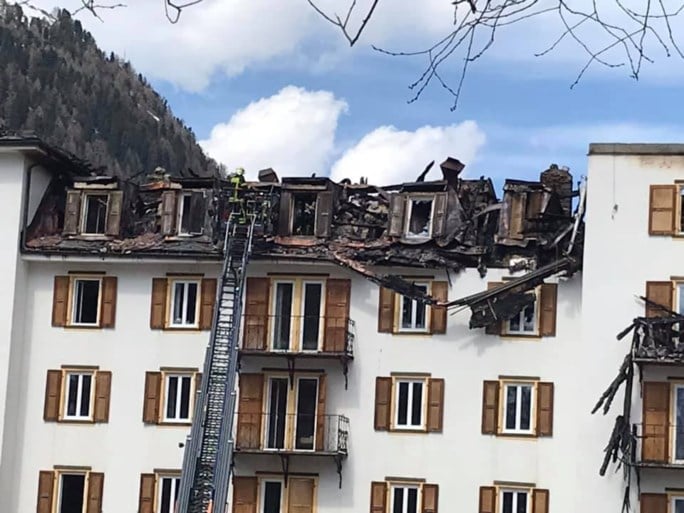 Schade aan Zwitsers Intersoc-hotel na brand is enorm: “Geen slachtoffers dankzij coronavirus”