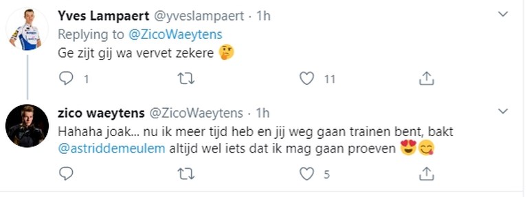 Yves Lampaert treitert Zico Waeytens na indrukwekkende transformatie: “Precies wat vetter geworden?”