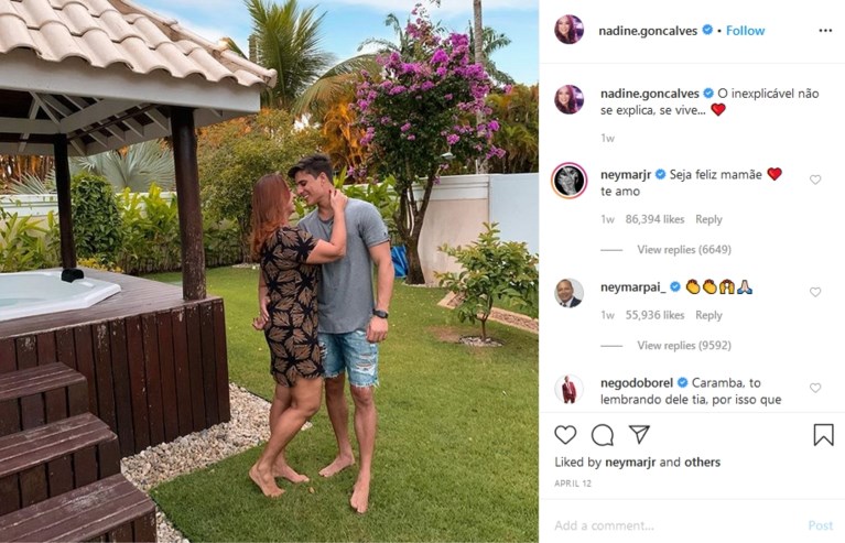Moeder van Braziliaanse superster Neymar zet haar ‘toyboy’ op straat na ontdekking over zijn verleden