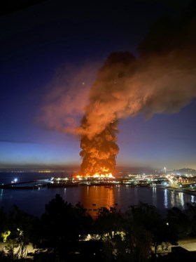 Grote brand aan historische pier in haven van San Francisco