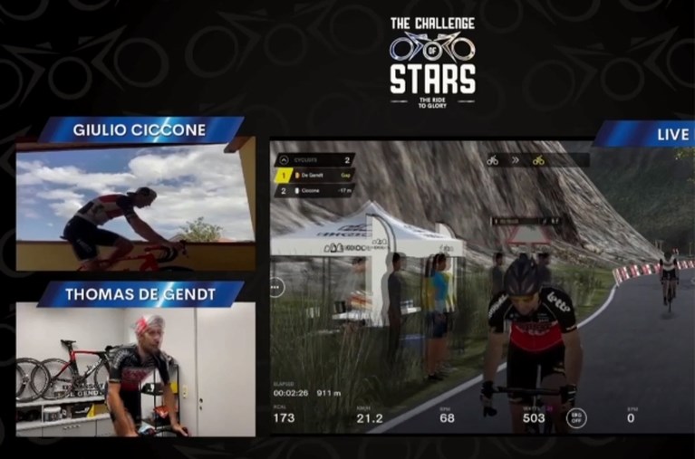 Geen tweede zege op de Stelvio voor Thomas De Gendt, Italiaan Ciccone is klimkoning in Challenge of the Stars