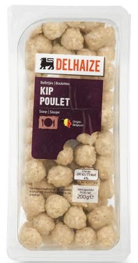 Delhaize roept kippensoepballetjes uit terug wegens listeria