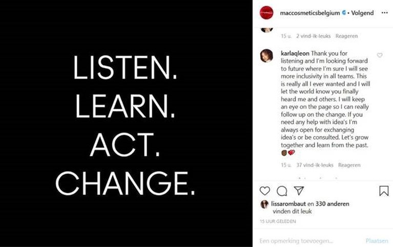 MAC België reageert na openhartige post van medewerkster die slachtoffer werd van racisme