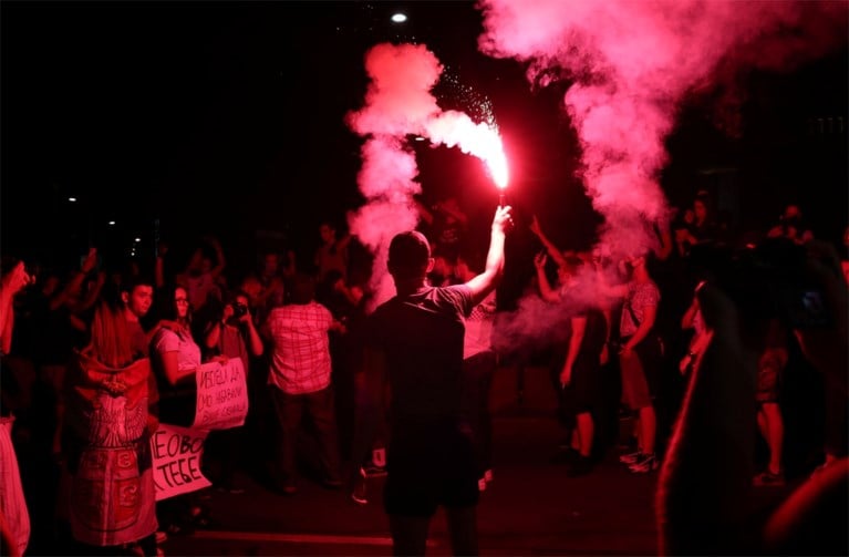 Protesten in Belgrado verlopen donderdagavond vreedzaam