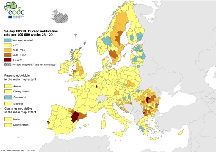 Heel Vlaanderen Kleurt Plots Oranje Op Nieuwe Europese Kaart Het Nieuwsblad Mobile