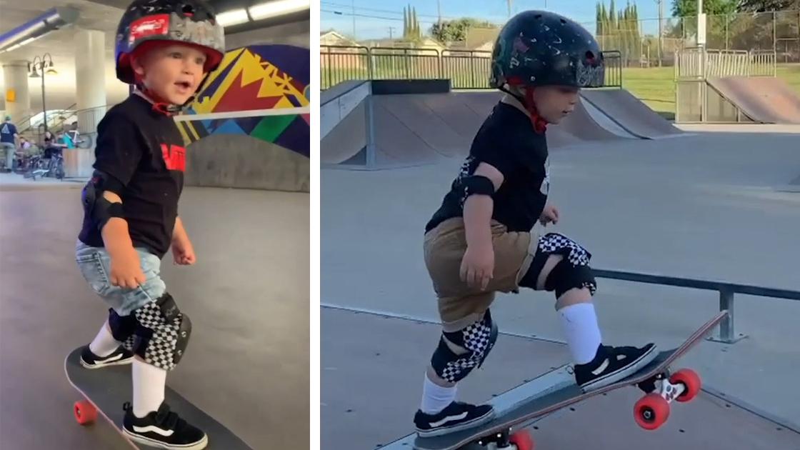 trainer Bezet toespraak Dit is “Tiny Hawk”: tweejarige peuter gaat viraal met skateboardskills |  Het Nieuwsblad Mobile