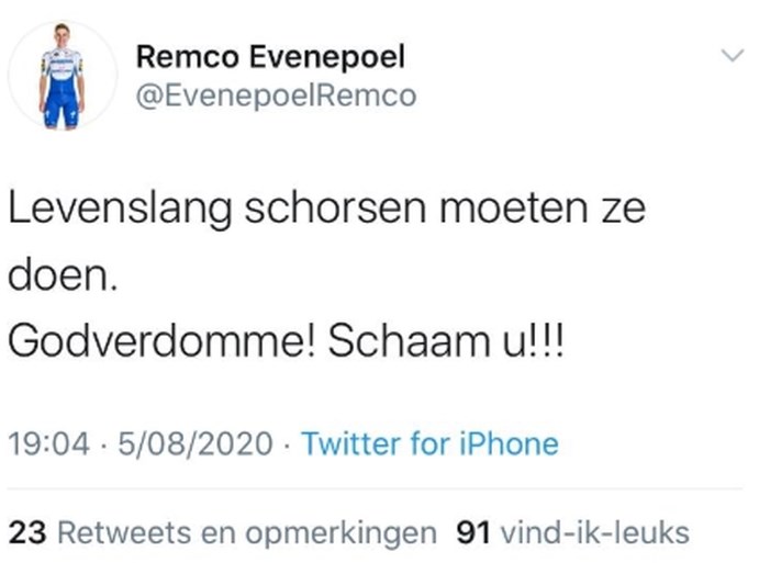 Patrick Lefevere en Remco Evenepoel verbolgen na val van Jakobsen: “Levenslang schorsen moeten ze doen!”
