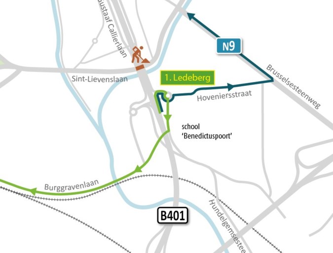 Druk kruispunt op Gentse stadsring drie dagen helemaal dicht, ook voor fietsers