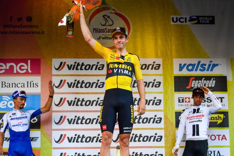 REACTIES. Wout van Aert kan heroïsche zege in Milaan-Sanremo niet geloven, grootse Alaphilippe: “Sterkste heeft gewonnen”