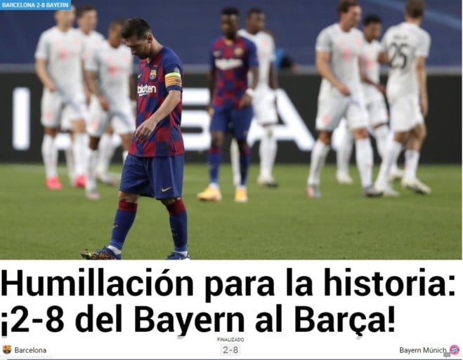 Titels liegen er niet om na sensationele kwartfinale Barcelona-Bayern: ‘Zege van de eeuw’ versus ‘Historische slachting’