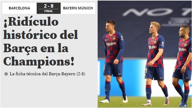 Titels liegen er niet om na sensationele kwartfinale Barcelona-Bayern: ‘Zege van de eeuw’ versus ‘Historische slachting’