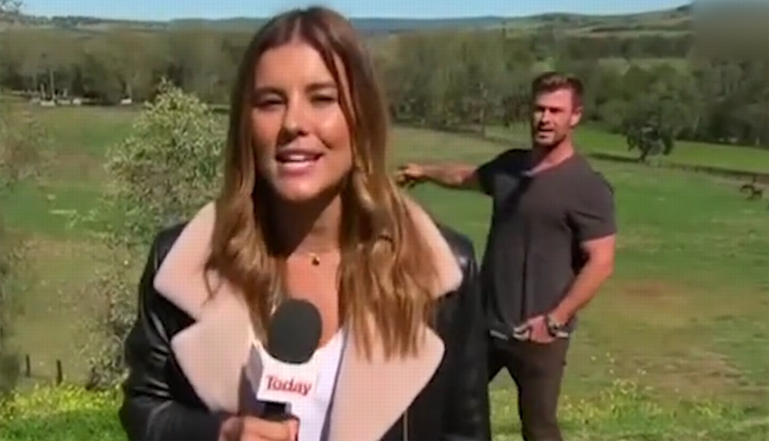 Superstar Chris Hemsworth suddenly takes over the weather report: …