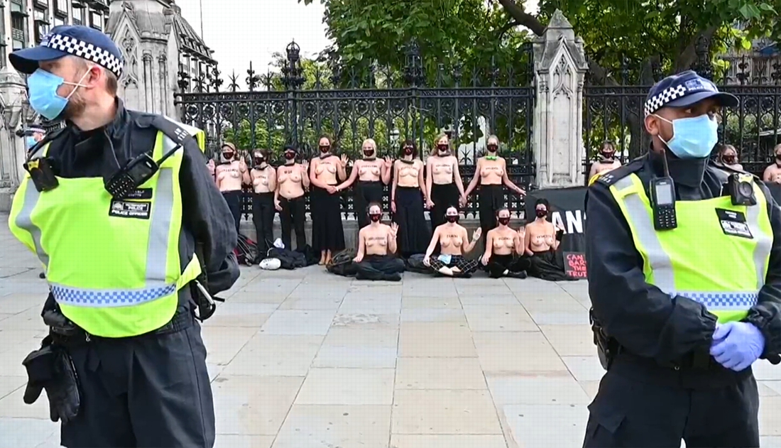 Ten-day protest against global warming ends topless in …