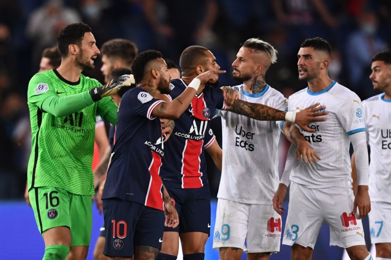 PSG verliest nu ook van Marseille in wedstrijd met vijf rode kaarten in het slot, ook Neymar op de bon