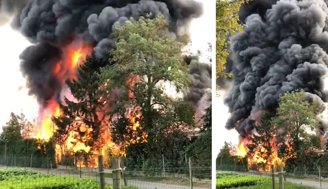 Heavy fire in tree nursery in Nederename is miles away … (Oudenaarde)