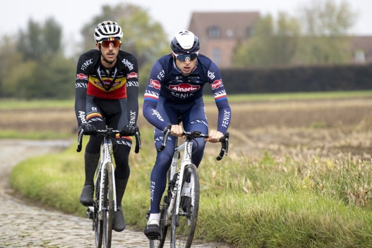 Van Avermaet, Naesen en Benoot verkennen parcours Ronde van Vlaanderen