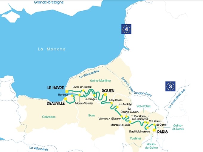 Nieuwe fietsroute loopt van Parijs langs de Seine naar Normandië