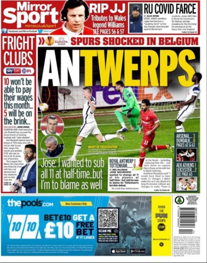 Antwerp siert covers van Britse sportkranten: “Verdiende overwinning met Ritchie De Laet in majestueuze vorm”