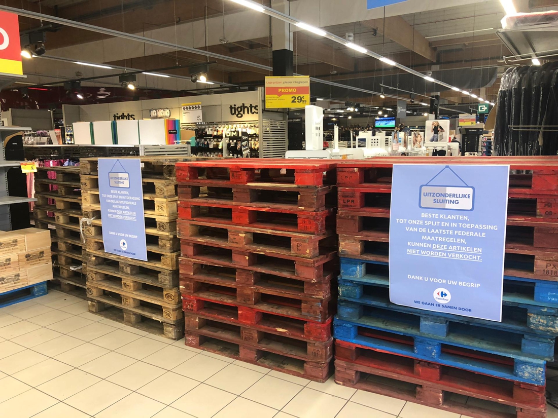 And suddenly entire departments are behind piles of pallets and … (Bruges)