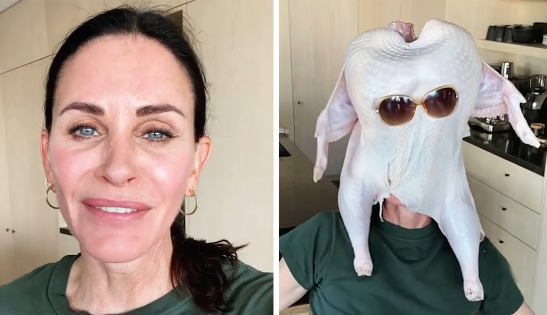 Courteney Cox plays legendary turkey scene from ‘Friends …