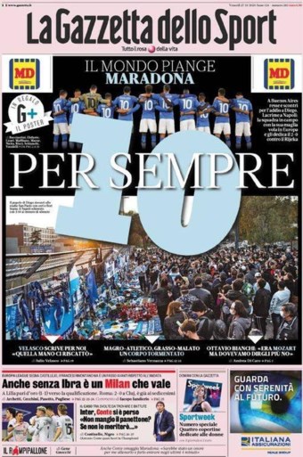 Niet te missen beelden voor de eeuwigheid: fans van Napoli zetten stadion in vuur en vlam ter ere van Diego Maradona