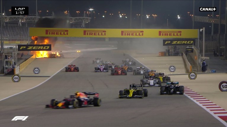 Horrorcrashes in Formule 1: piloot ontsnapt aan de dood nadat wagen in vuurbal verandert, andere auto landt ondersteboven