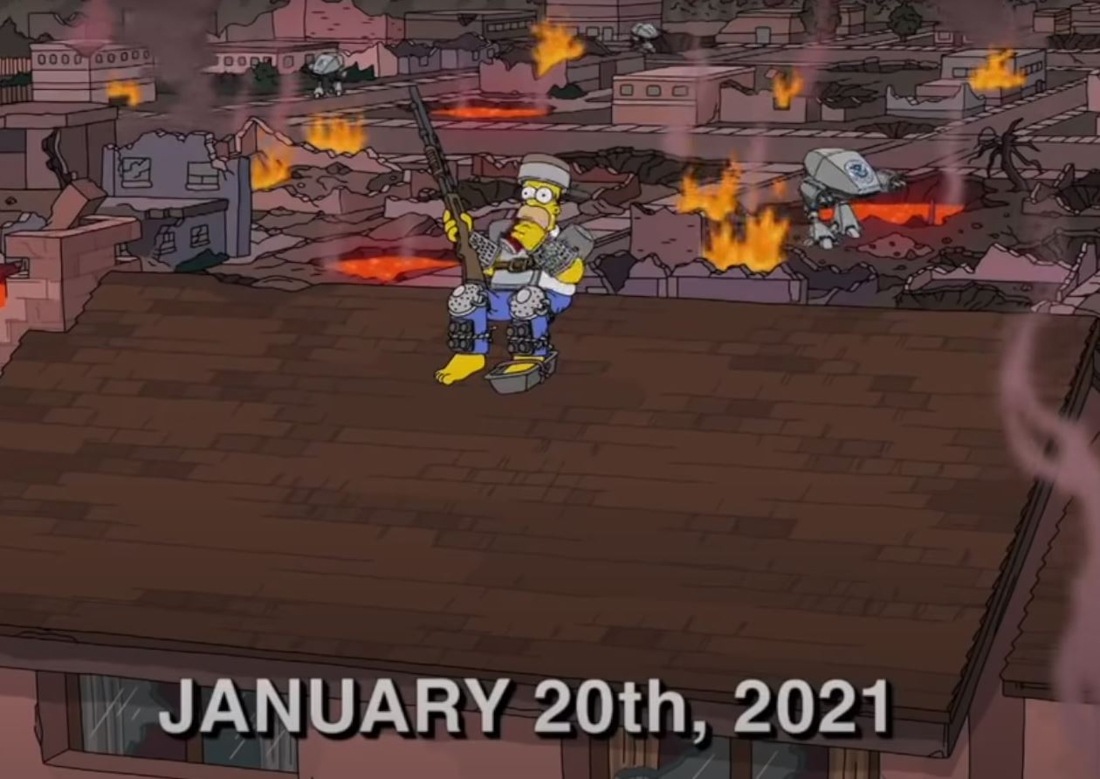 Ze zaten er al meermaals recht op, maar hopelijk komt de voorspelling van 'The Simpsons' voor 2021 niet uit - Het Nieuwsblad