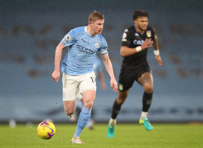 Kevin De Bruyne staat minstens twee weken aan de kant na tik in duel met Aston Villa