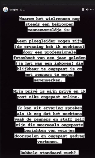 Ex-renster Tara Gins mag niet beginnen als ploegleidster door pikante foto: “Dubbele standaarden in wereldje waar ik aangerand werd”