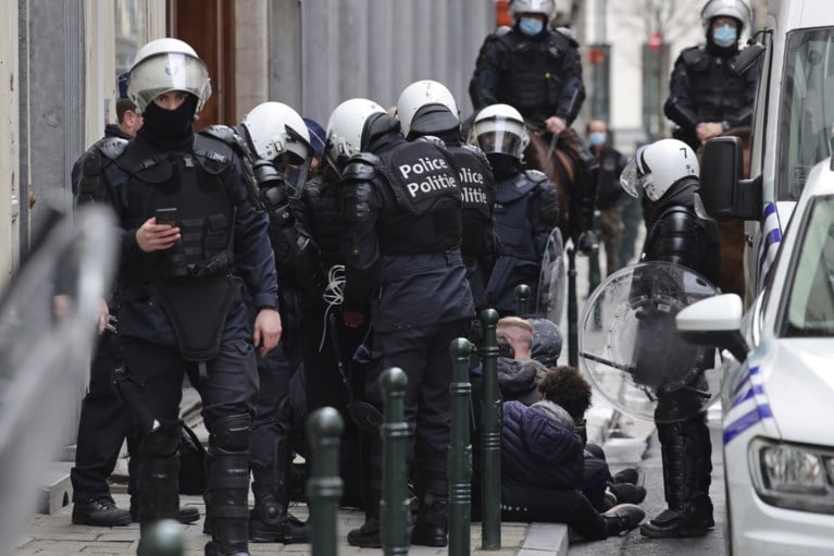 86 minderjarigen opgepakt bij betoging zondag in Brussel