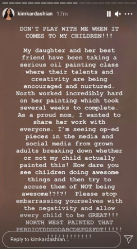 Kim Kardashian deelt schilderij van 7-jarig dochtertje en verdeelt meteen het internet
