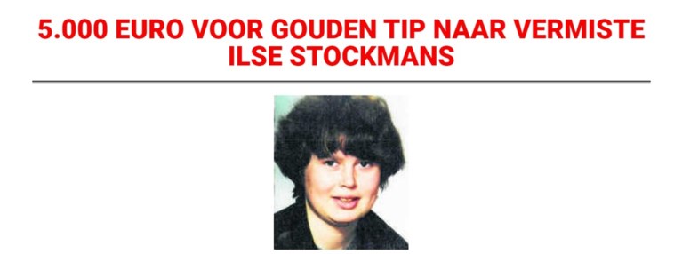 5.000 euro voor gouden tip die verdwijning van Ilse Stockmans opheldert