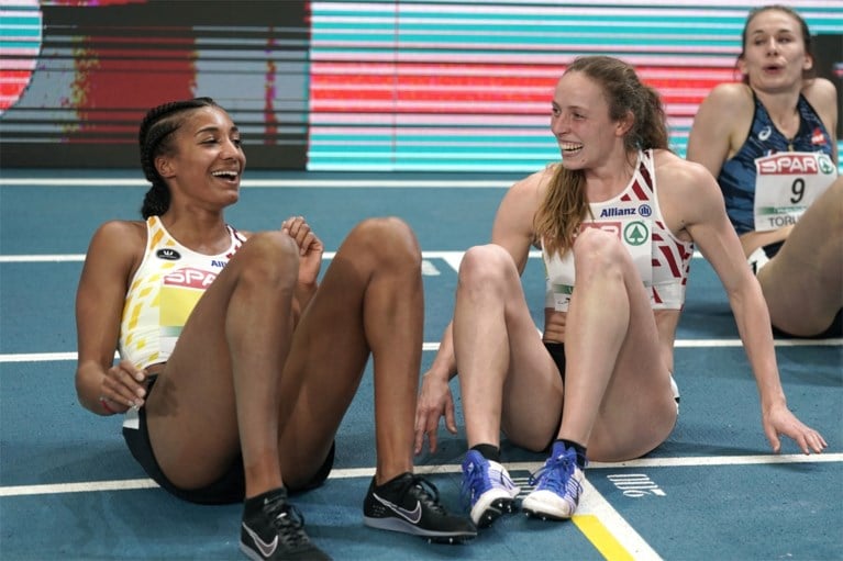 Unieke Belgische dubbelslag op EK atletiek indoor: Nafi Thiam en Noor Vidts pakken goud en zilver op vijfkamp