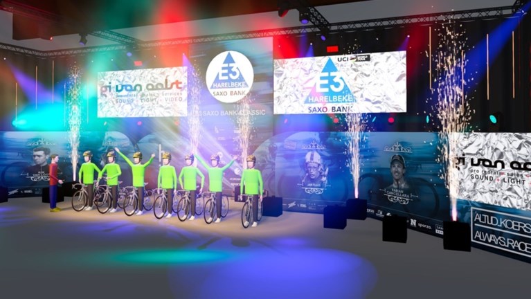 Geen fans, geen probleem want E3 Saxo Bank Classic komt met heus spektakel: “Grootste dancefestival podium van de wielerwereld”