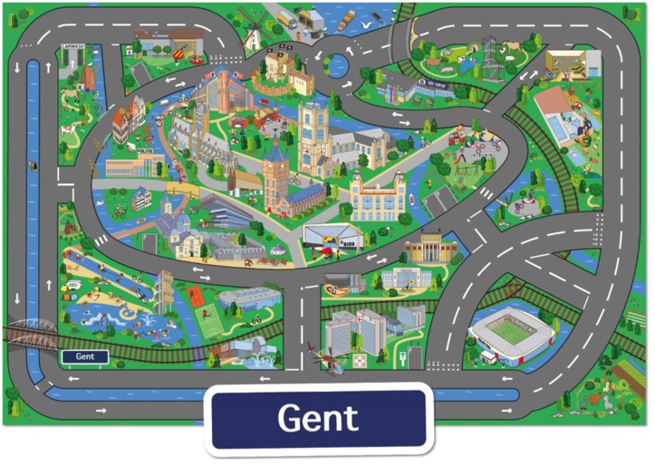 Spelen tussen het Gravensteen en de Ghelamco-arena? Het kan met dit verkeerstapijt