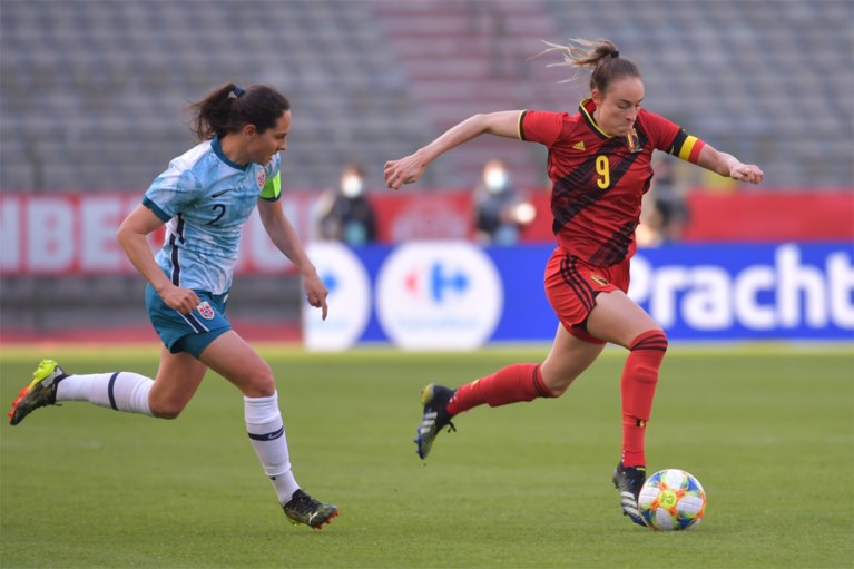 Red Flames gaan ondanks veel goede wil ook in derde oefenwedstrijd richting WK-kwalificatie onderuit, Noorwegen met 0-2 te sterk