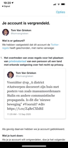 Twitter blokkeert account van Vlaams Belang-voorzitter Tom Van Grieken: “Ver gekomen als ik zoiets niet zou mogen aankaarten”