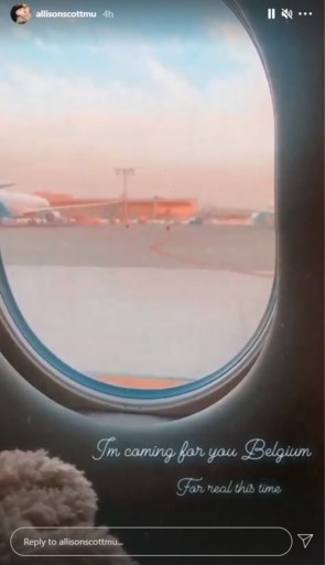 Allison Scott, echtgenote van Sean Dhondt, keert terug naar België na zes maanden bij familie in VS
