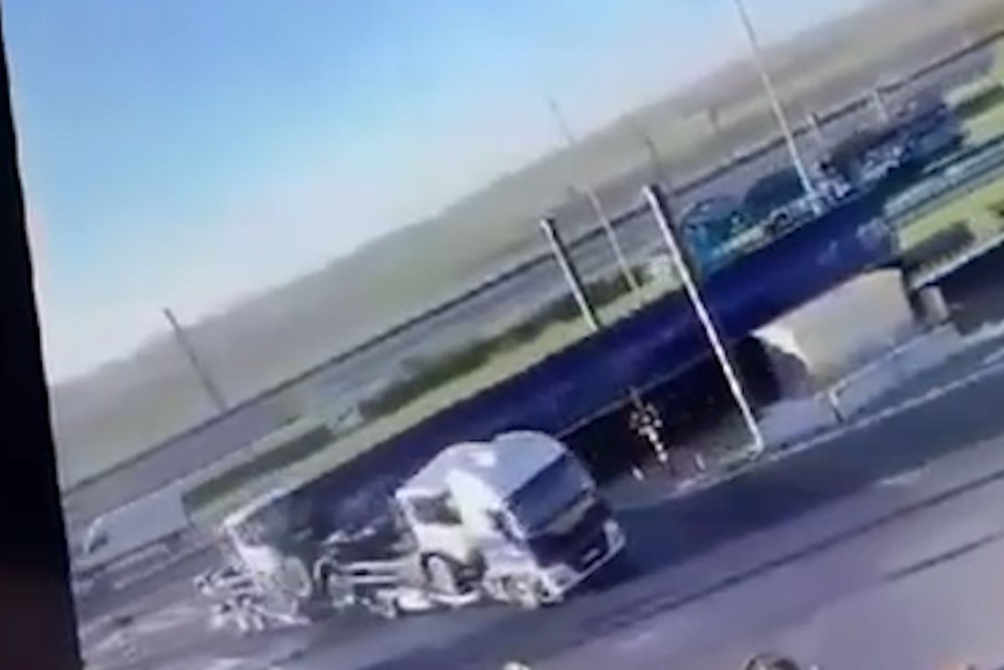 Truck driver apologizes for collision with good … (Interior)