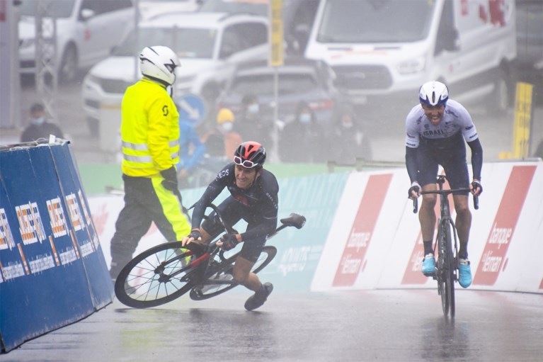 Dramatiek in Ronde van Romandië: Michael Woods trotseert als beste regen en mist, Geraint Thomas valt in eindsprint