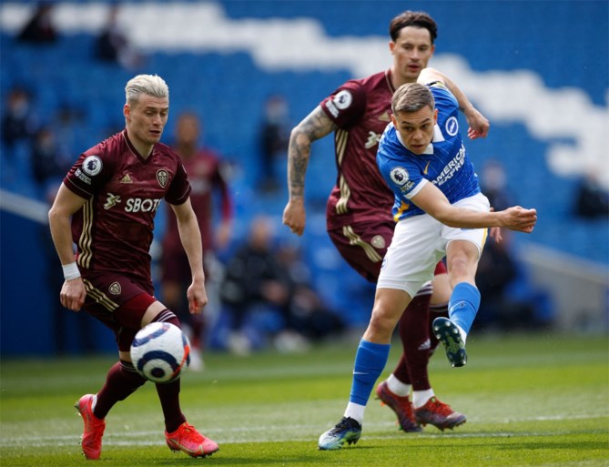 Leandro Trossard en Brighton zo goed als zeker van behoud in Premier League na zege tegen Leeds