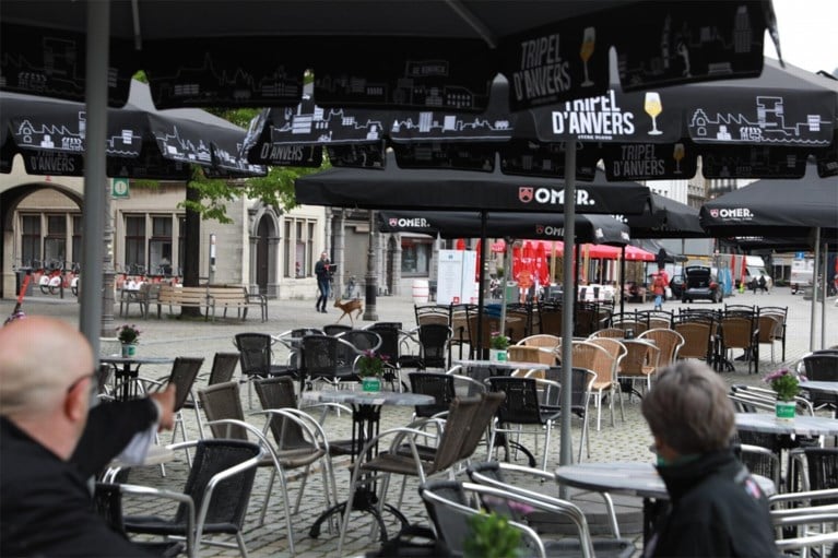 Ree huppelt plots op Antwerpse Grote Markt en zwemt later Schelde over