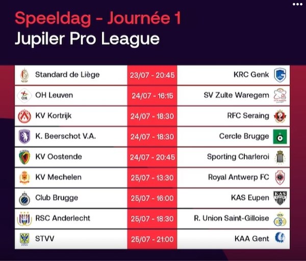 Het EK moet nog beginnen en daar is de nieuwe competitiekalender al: topper op speeldag 1 en al uitgestelde match